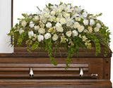 White and Green casket Arrangement