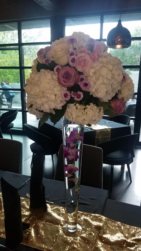 Pink and White Centerpiece